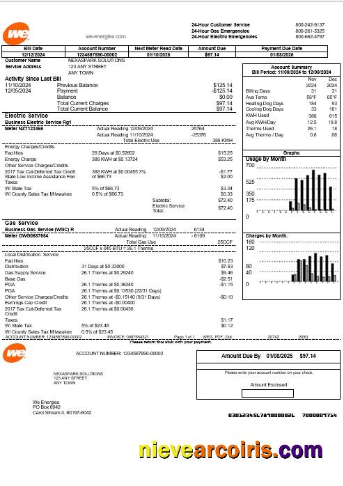 USA We business utility bill